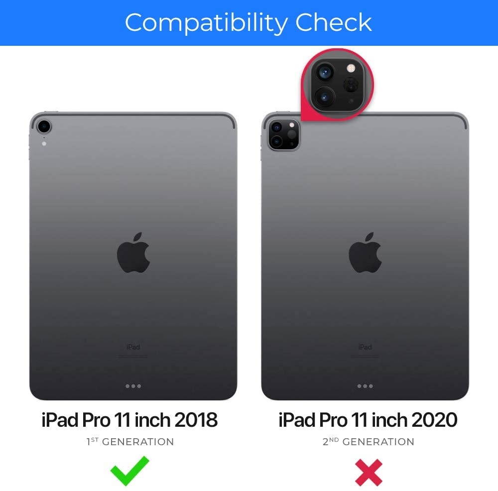 Typecase iPad Pro 11 2018 Keyboard Case - 4 Colors Available - Backlit Wireless 360&deg Rotatable Thin & Light Slim Folio Cover with Auto Sleep/Wake & 10 Color Backlight for 11-inch Apple iPad (Black)