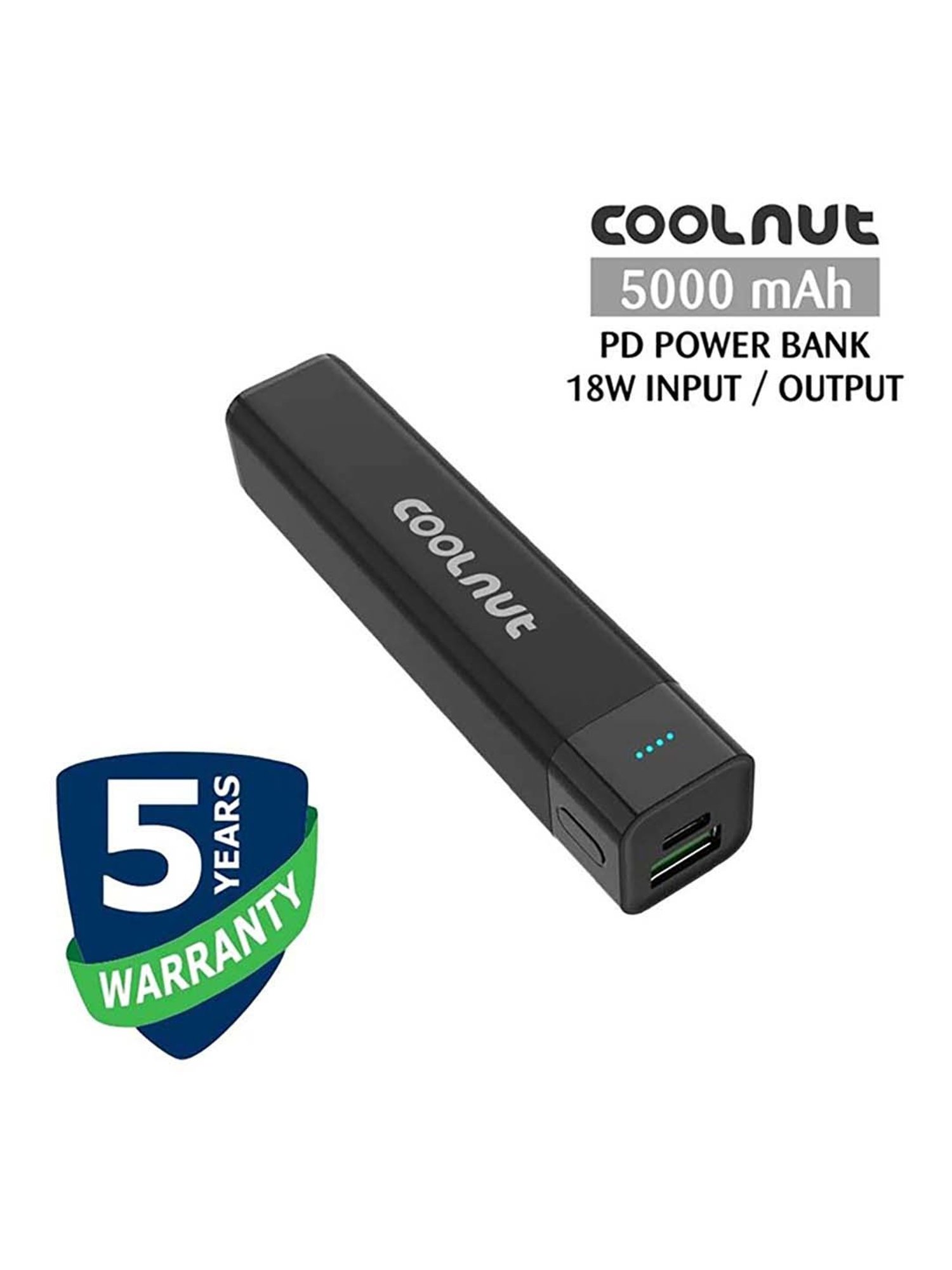 Coolnut UC- C5A 5000mAh Mini Power Bank with 18 Watt ouput (Black)