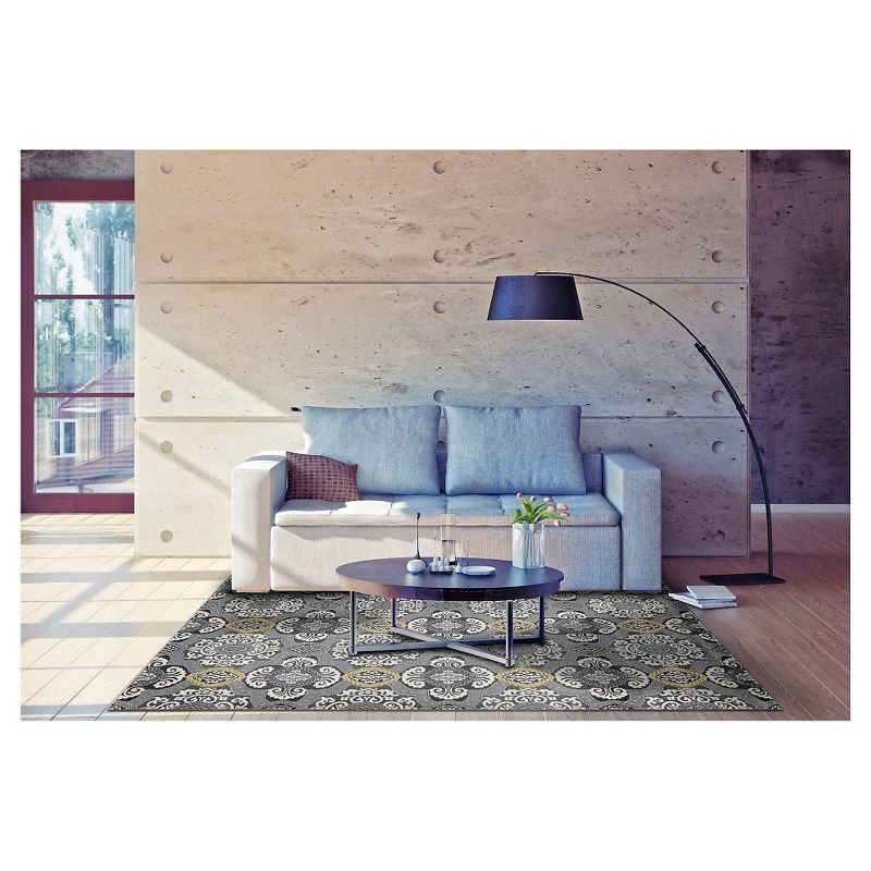 2'2"X4' Geometric Woven Accent Rugs Gray Skies - Weave & Wander