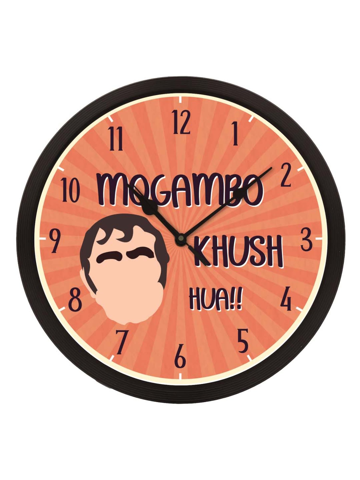 eCraftIndia 'Mogambo Khush Hua' Designer Round Analog Black Wall Clock