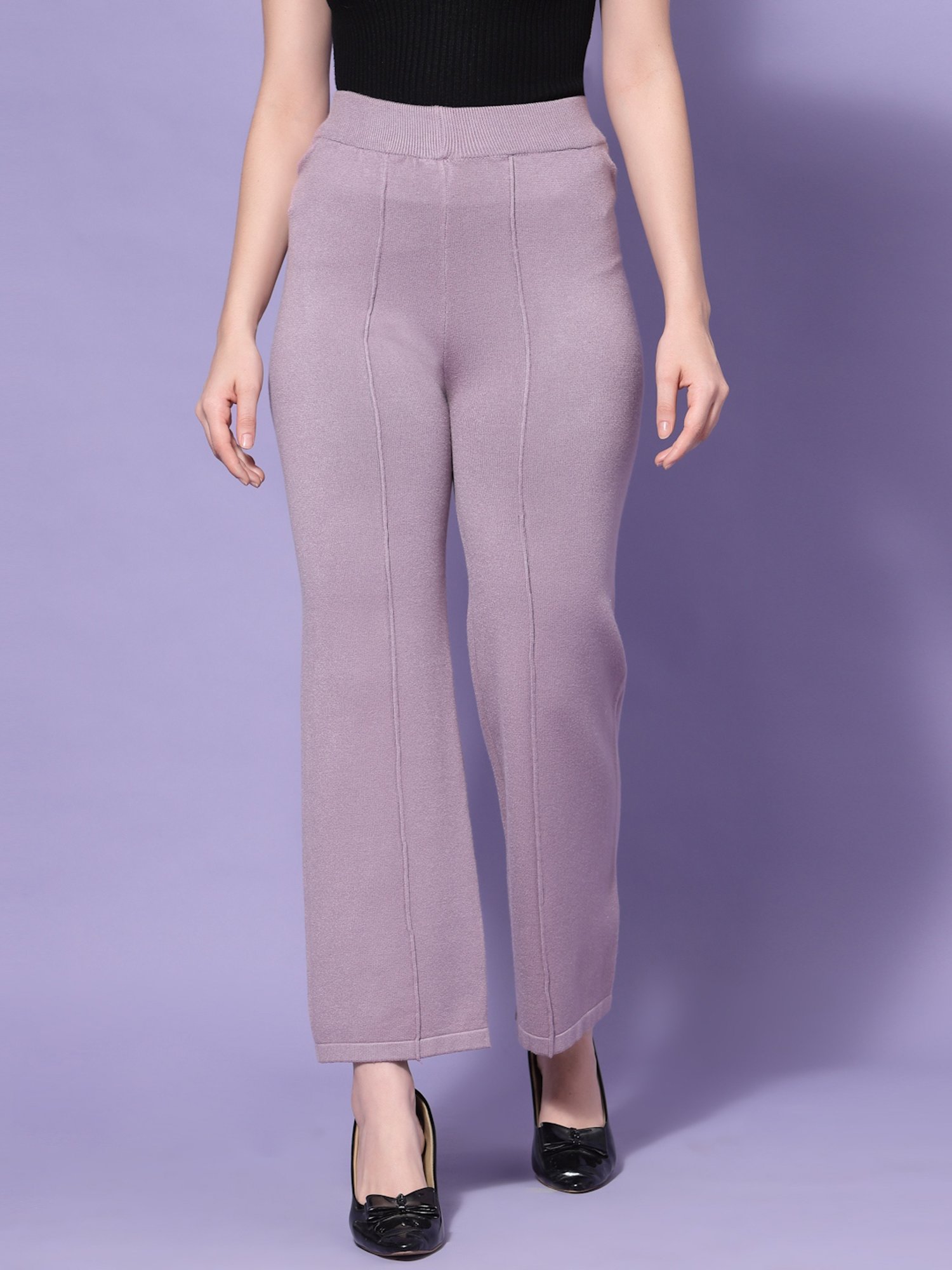 Mafadeny Purple Mid Rise Palazzos