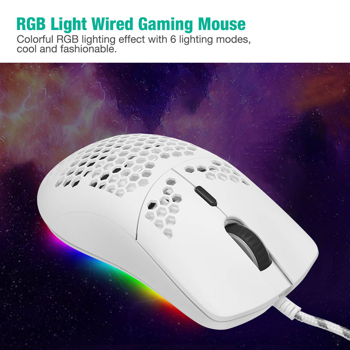 6 Button Wired Gaming Mouse 6400 DPI LED Backlit USB Optical Mechanical Game Mice for PC Laptop Black