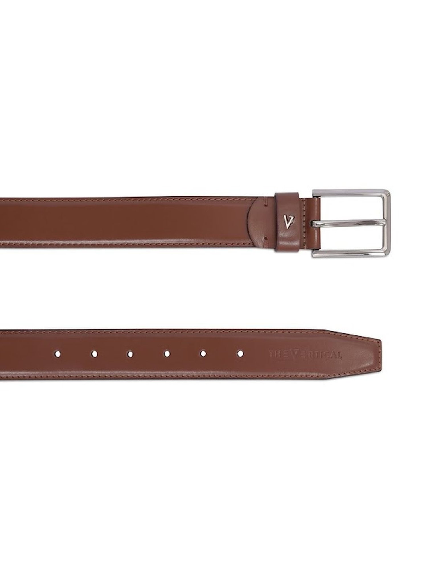 The Vertical Tan Leather Formal Belt for Men