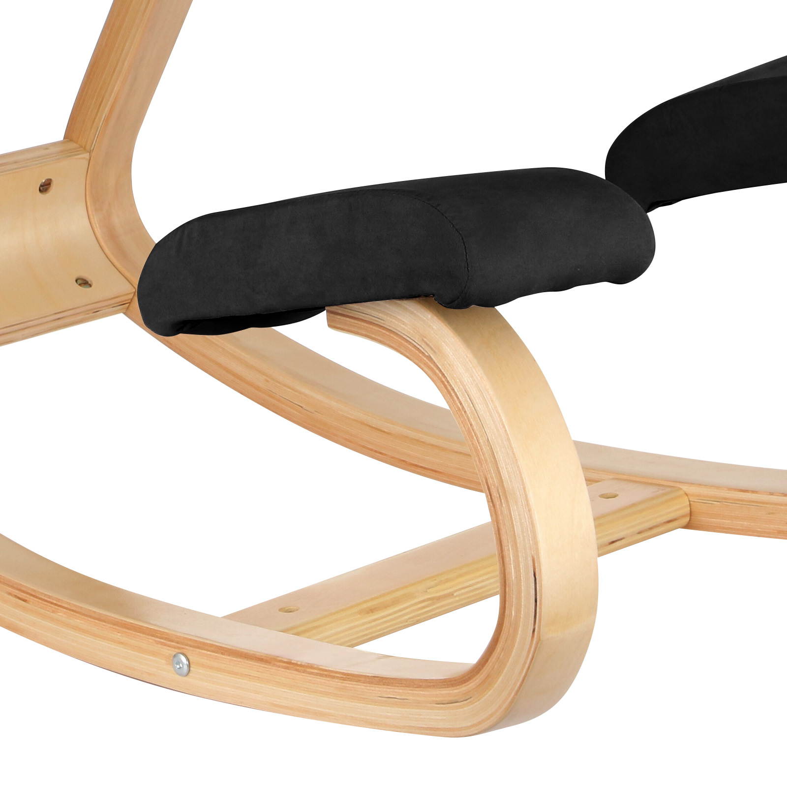 VEVOR Ergonomic Kneeling Chair Beech Wood Ergonomic Kneeling Office Chair Perfect for Body Shaping and Relieving Stress Black