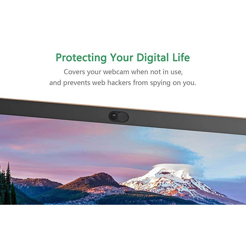 Webcam Cover Slide2Pack 0023 Inch UltraThin Metal Web Camera Cover for MacBook Pro iMac Laptop PC iPad Pro iPhone 876 Plus Protect Your Visual Prvacy Black