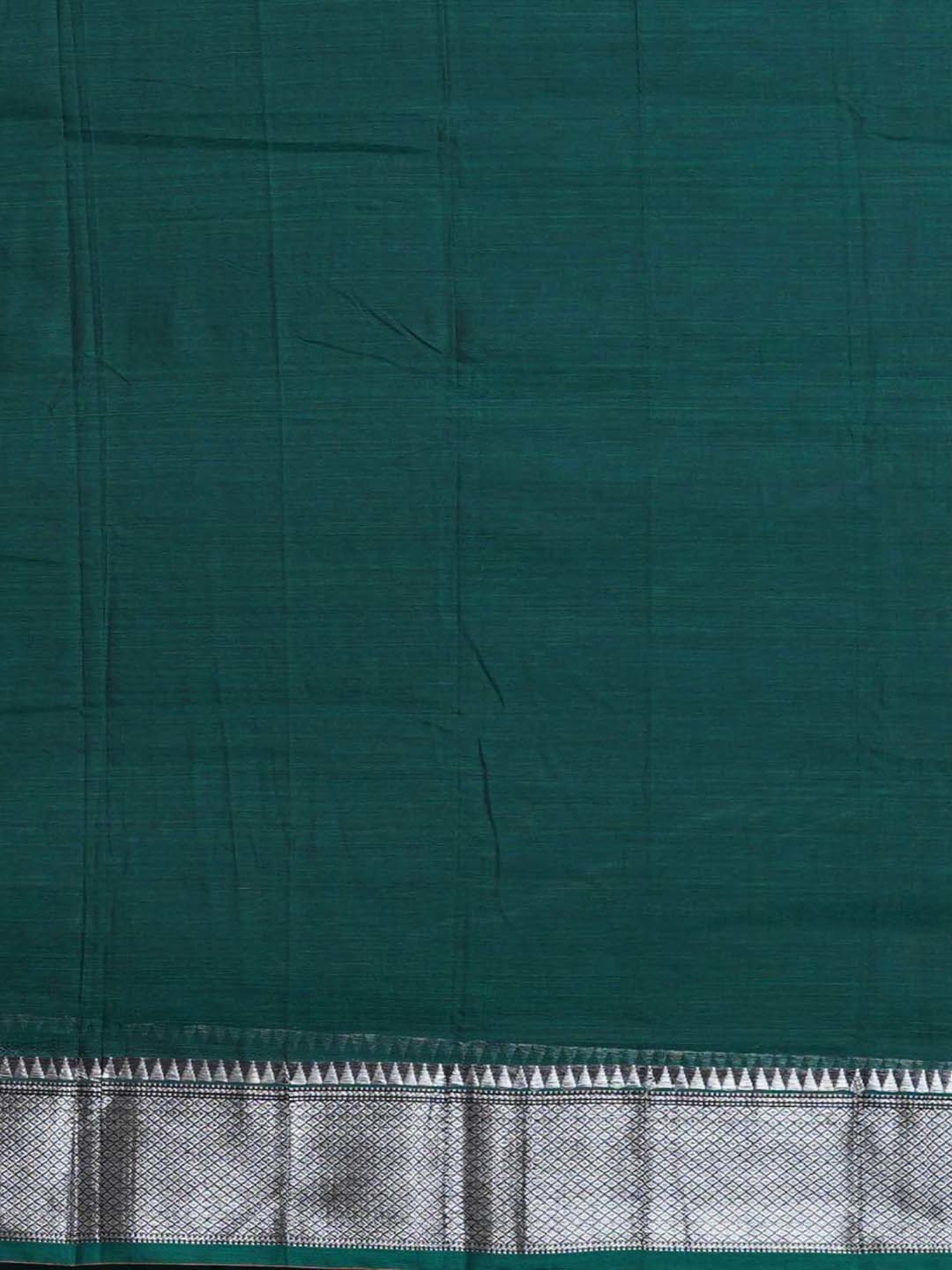 Unnati Silks Green Cotton Woven Saree With Unstitched Blouse