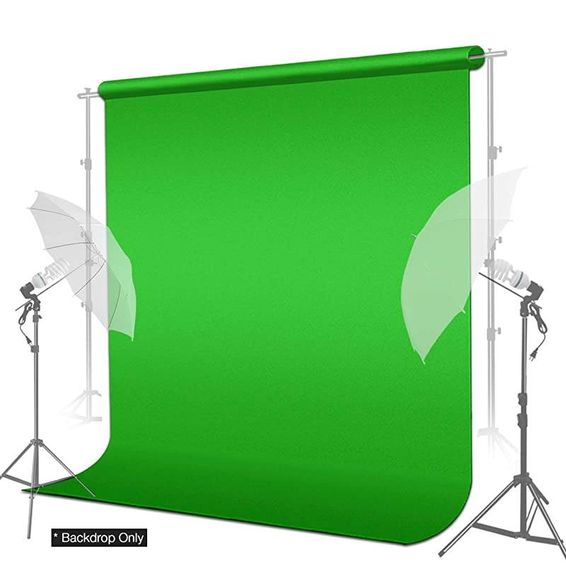 AGG1846 Soft Backdrop Muslin Background Screen for Chroma Key Photo Video Shooting Streaming Photography Studio Green 9 x 13 ft