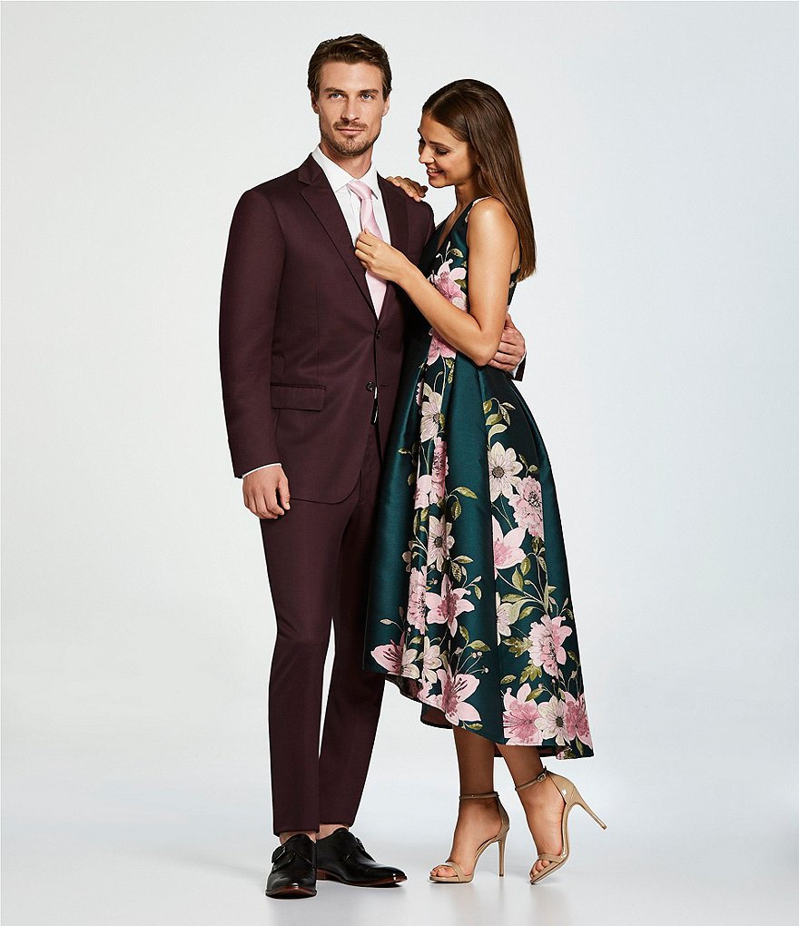 Psycho Bunny Non-Iron Modern Fit Spread Collar Solid Dress Shirt