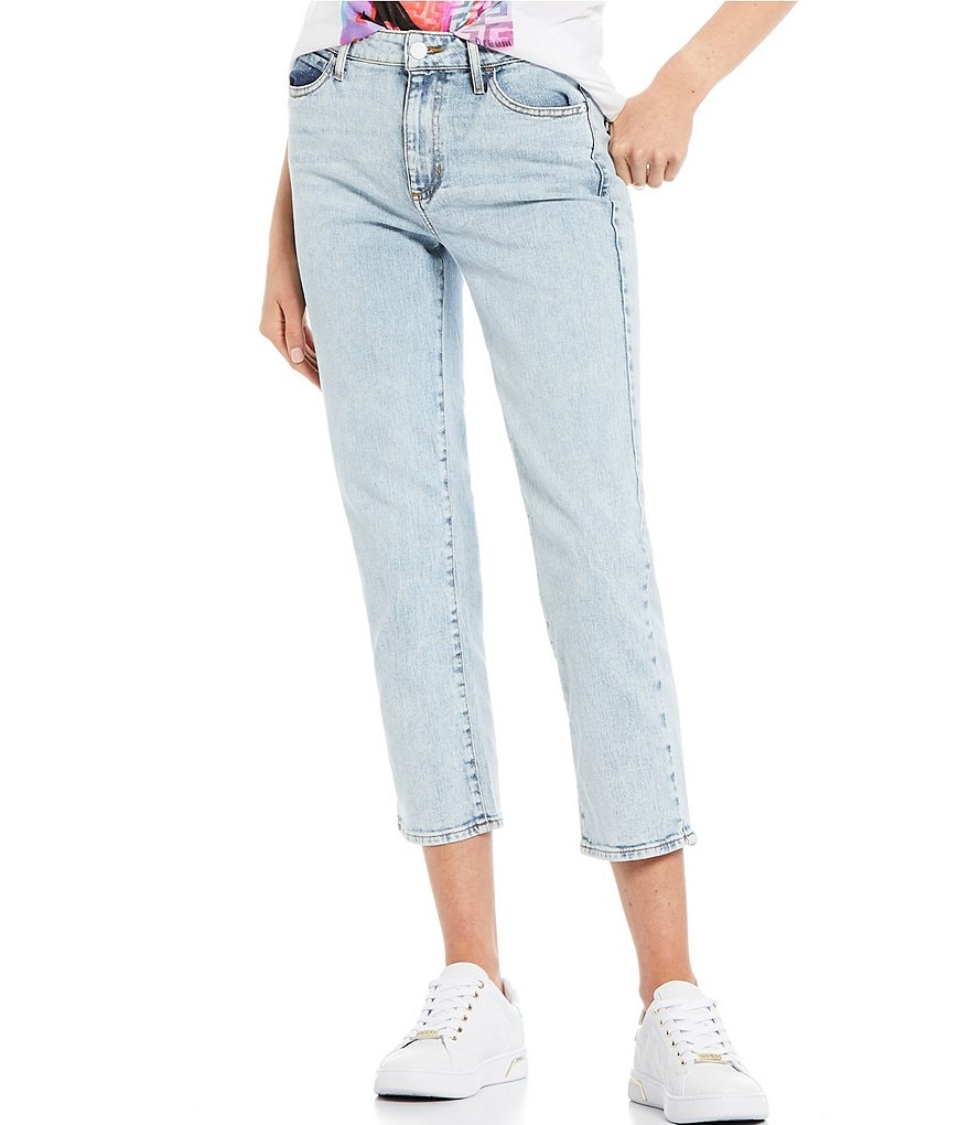 Celebrity Pink Destructed Cropped Skinny Jeans