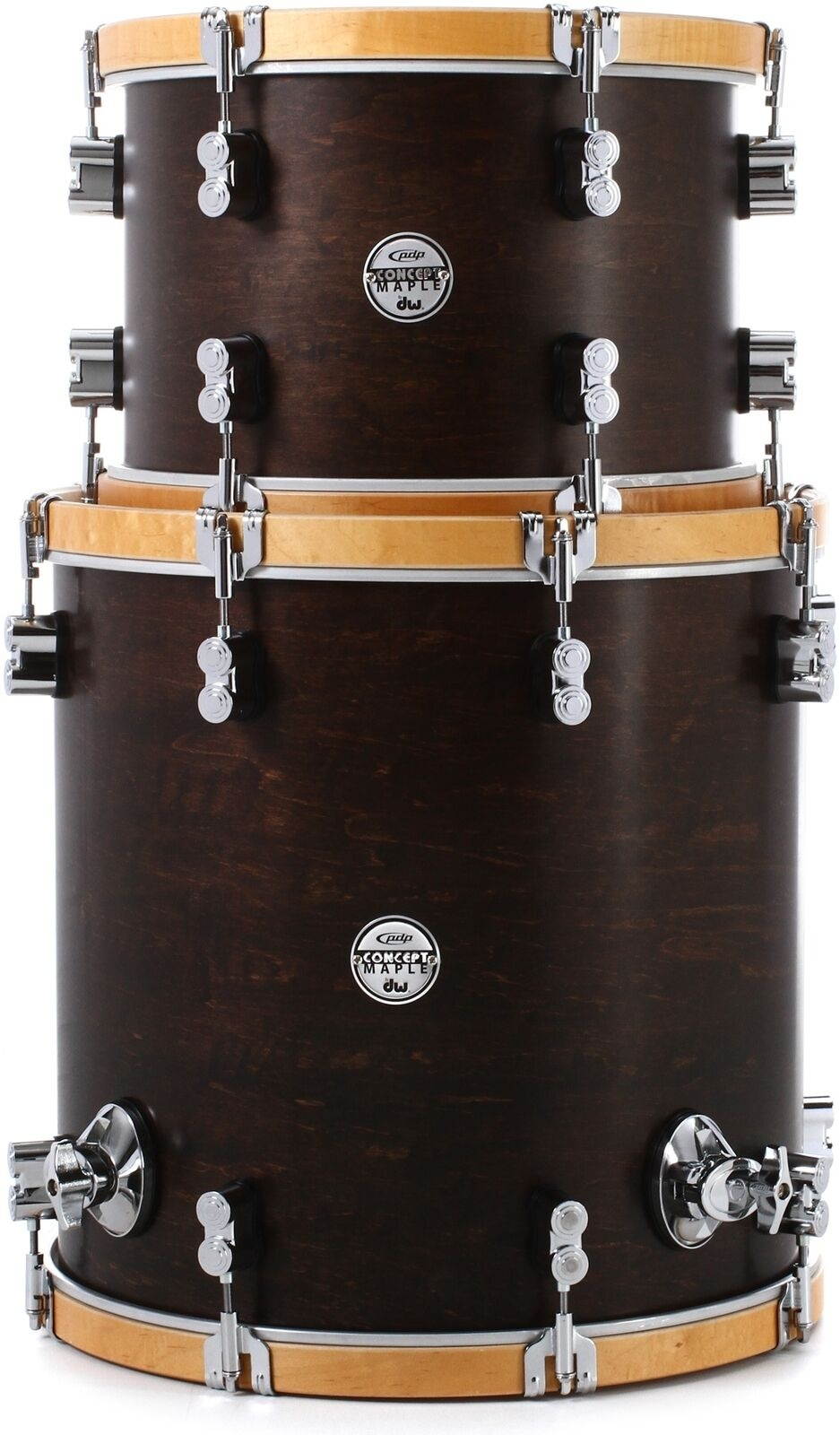 PDP Concept Maple Classic 2-piece 13"/16" Tom Pack - Walnut with Natural Hoops