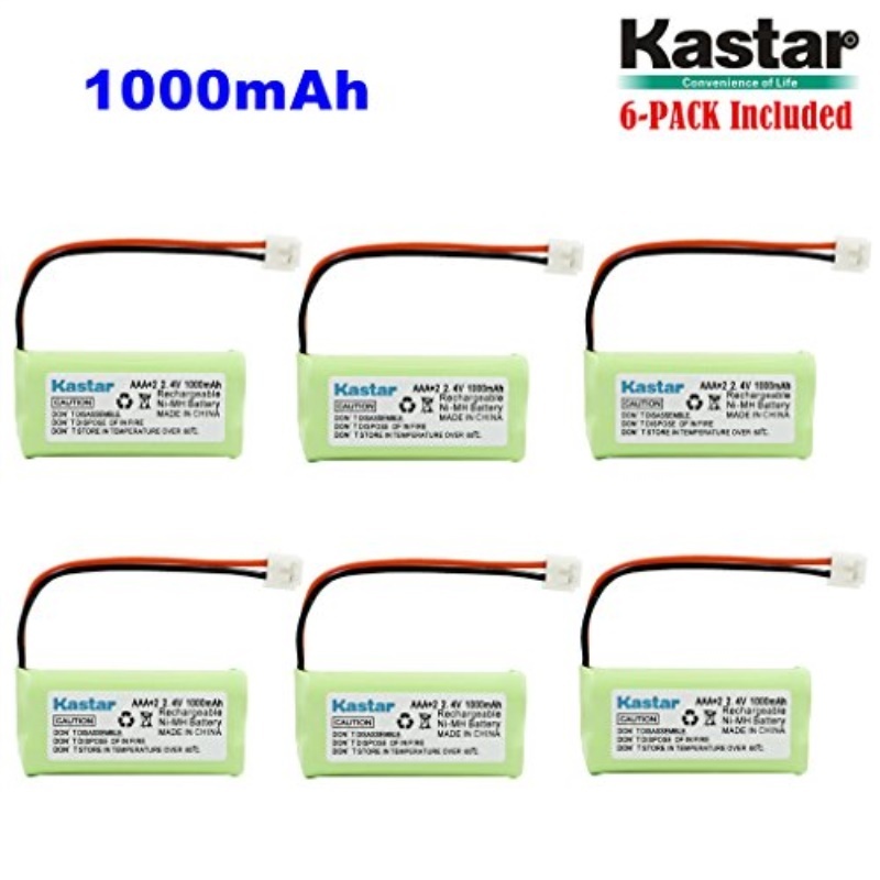 kastar 6-pack aaax2 2.4v eh 1000mah ni-mh rechargeable battery for bt184342 bt284342 bt18433 bt28433 bt-1011 bt-1022 bt-1031 vt