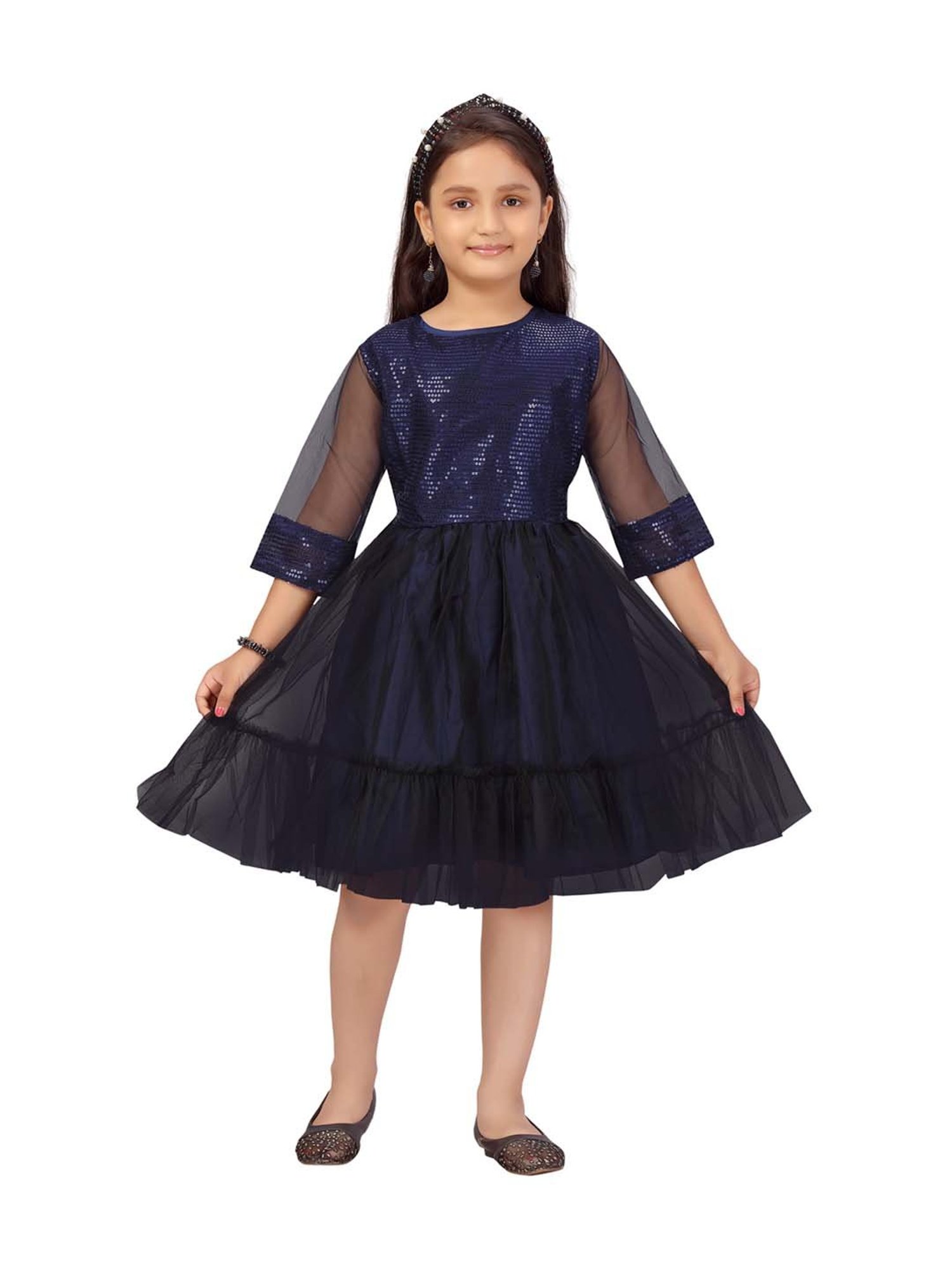 Aarika Kids Navy Embellished Frock