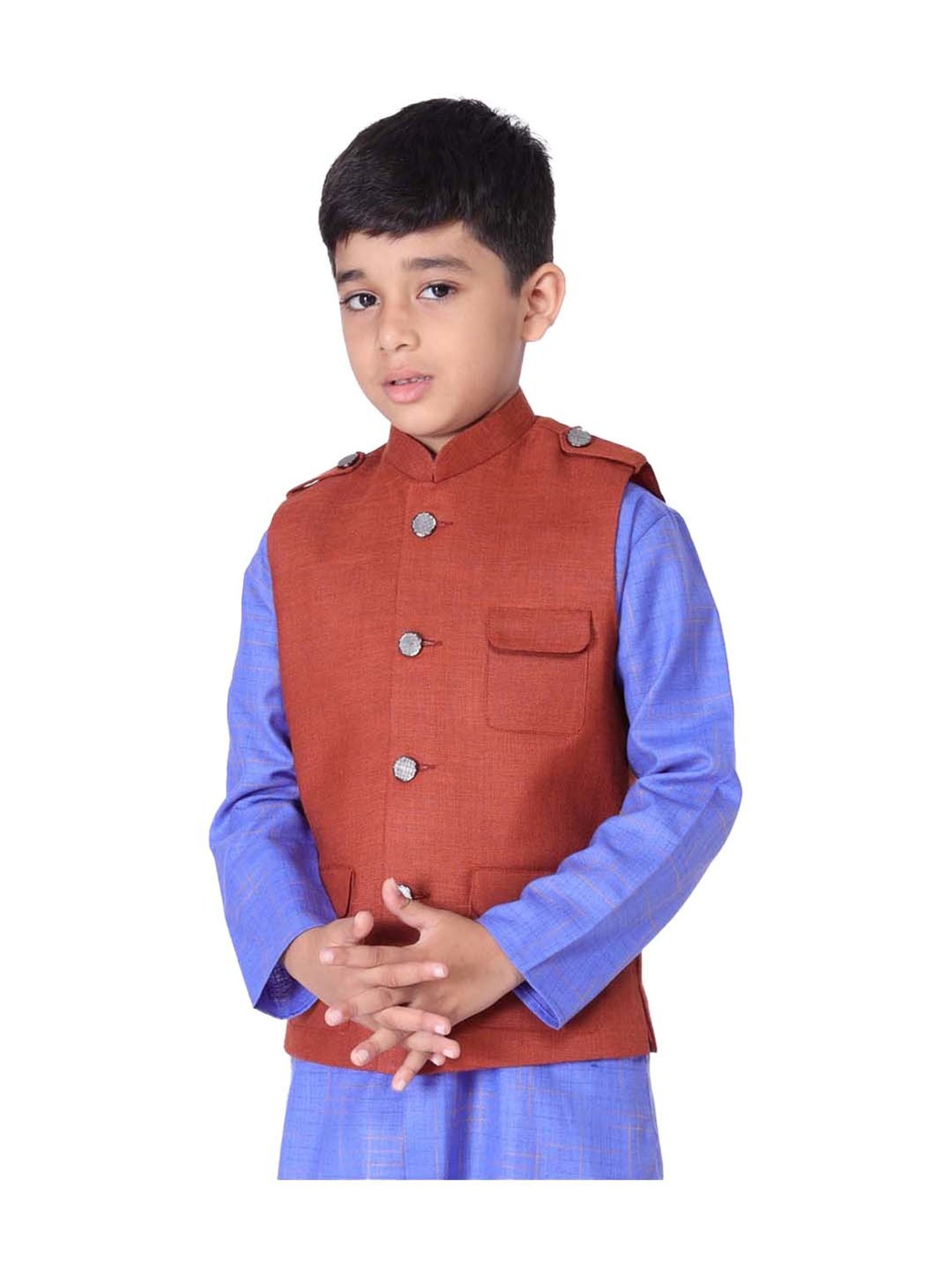 Blue Giraffe Kids Maroon Solid  Blazer