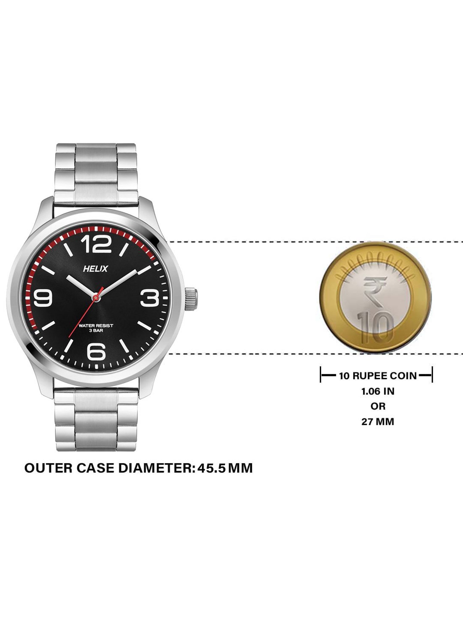 Helix By Timex Blue Round Dial Analog Stainless Steel Men Watch - TW043HG14