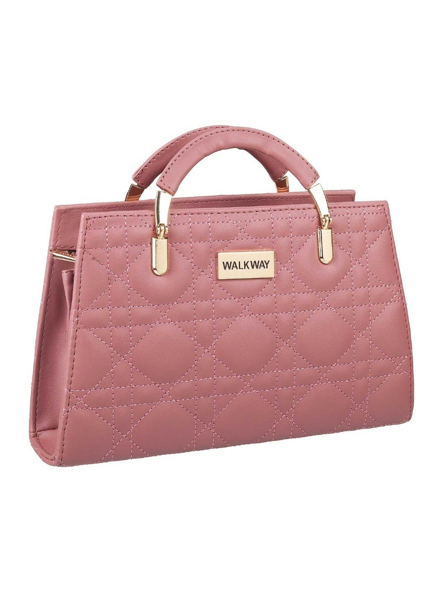 Walkway Pink Textured Medium Satchel Handbag