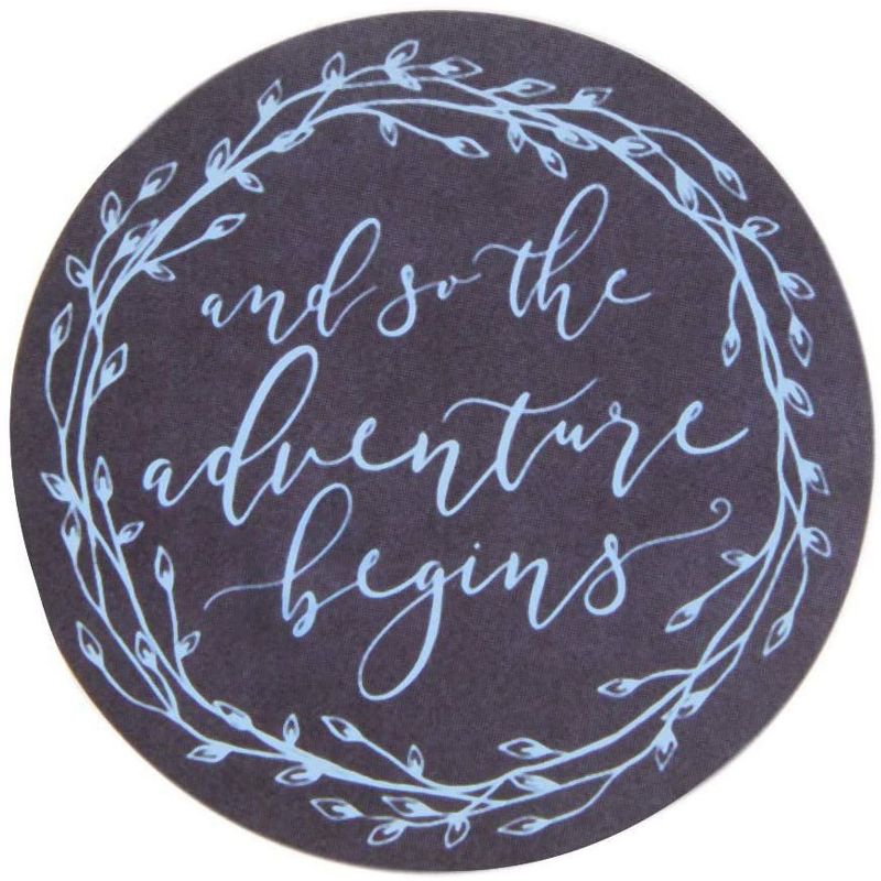 Pipilo Press 500-Pack and So The Adventure Begins Stickers Roll for Envelope Seal (1.5 Inches)