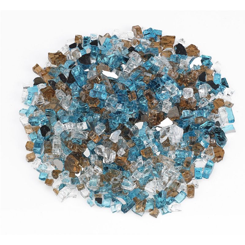 American Fireglass 10 LB Bag 1/2 Inch Reflective Fireplace & Pit Glass, Bali