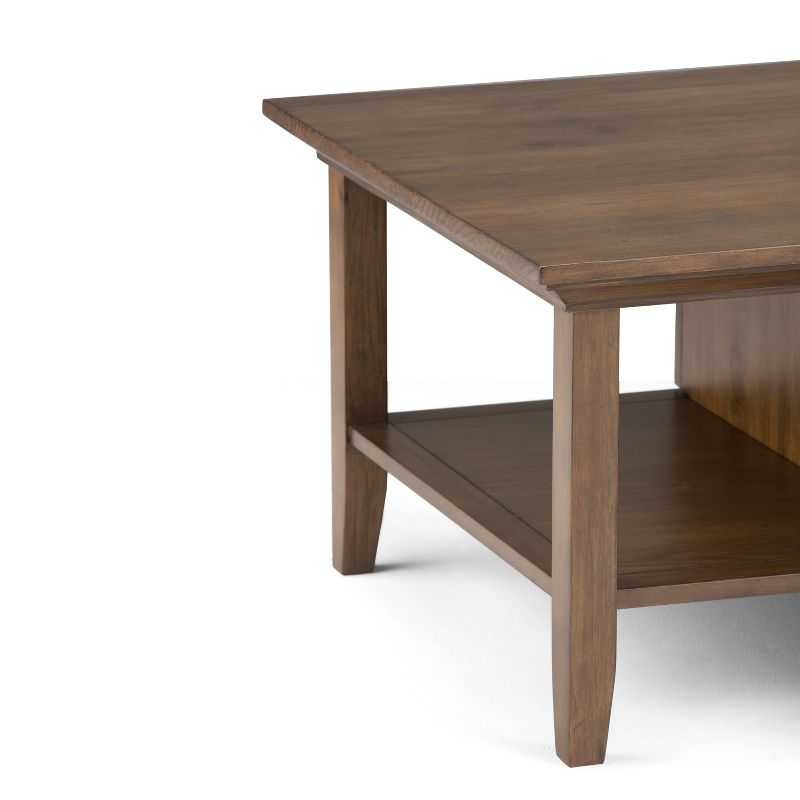 48" Mansfield Solid Wood Coffee Table Rustic Natural Aged Brown - WyndenHall