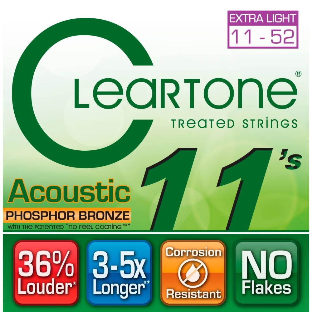 Cleartone Acoustic Guitar Strings - Phosphor Bronze - CL .011 .052 - 1 Pack
