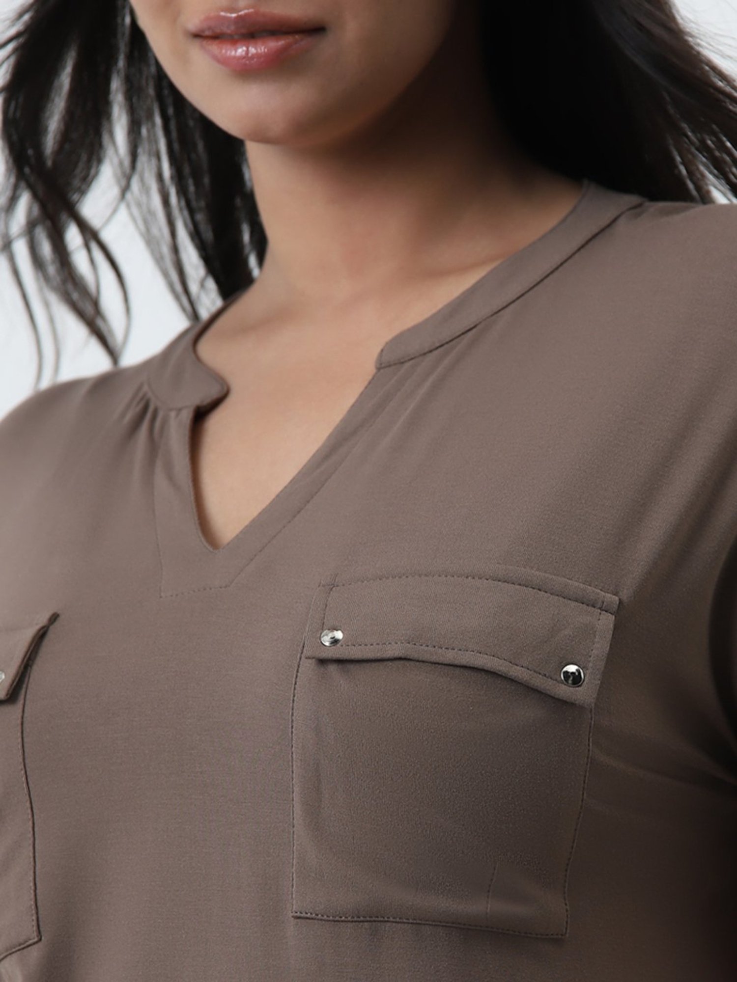 Gia by Westside Brown Dolman Sleeves Top