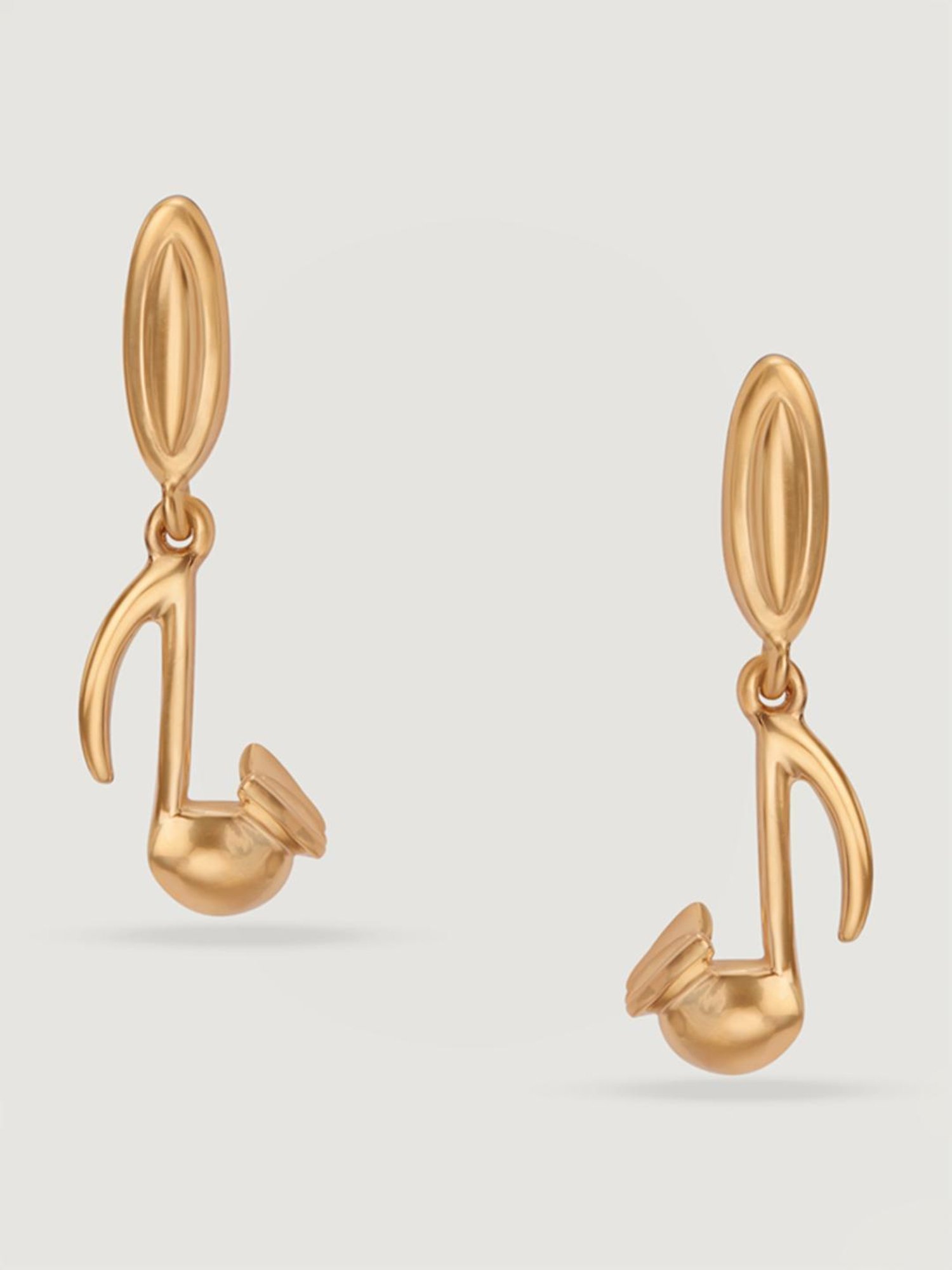 Mia by Tanishq Sonic Symphony 14k Yellow Gold Drop Earrings for Women