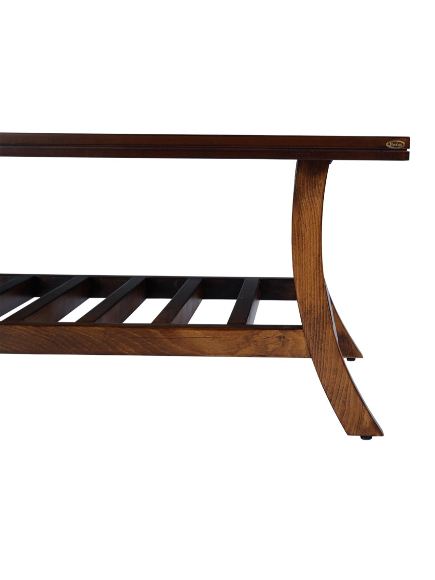 Durian Scarlet Brown Veneer & Solid Wood Coffee Table in Oak Finish