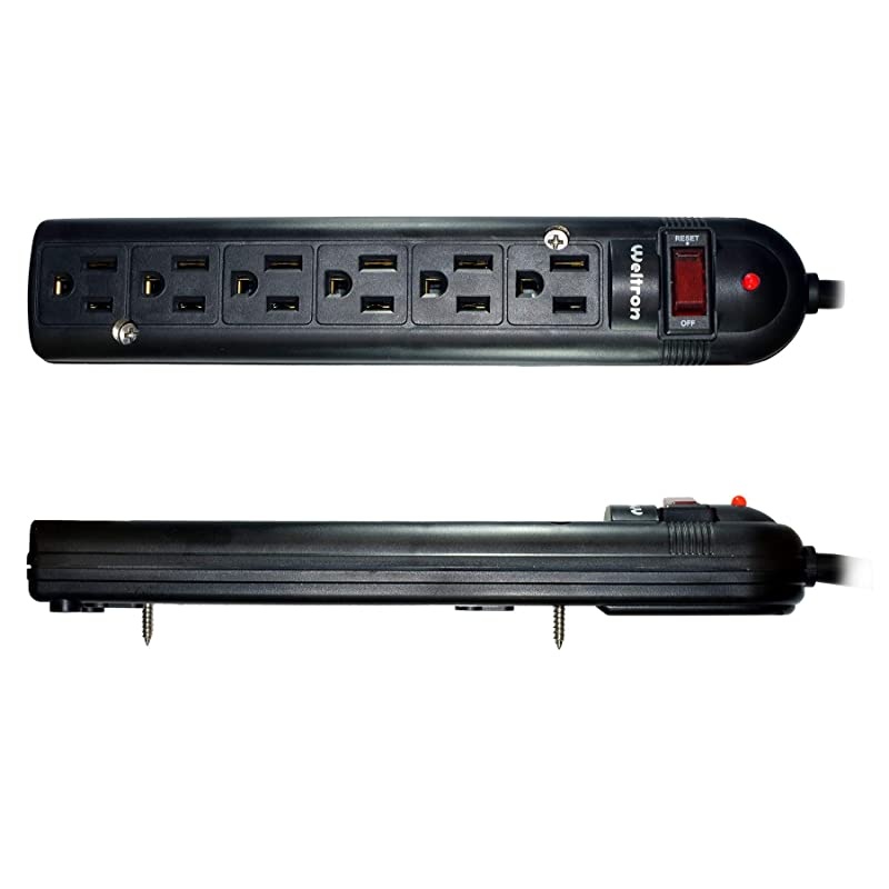 Mountable Surge Protector 6 ft. (WSP-600PLF-6BK)
