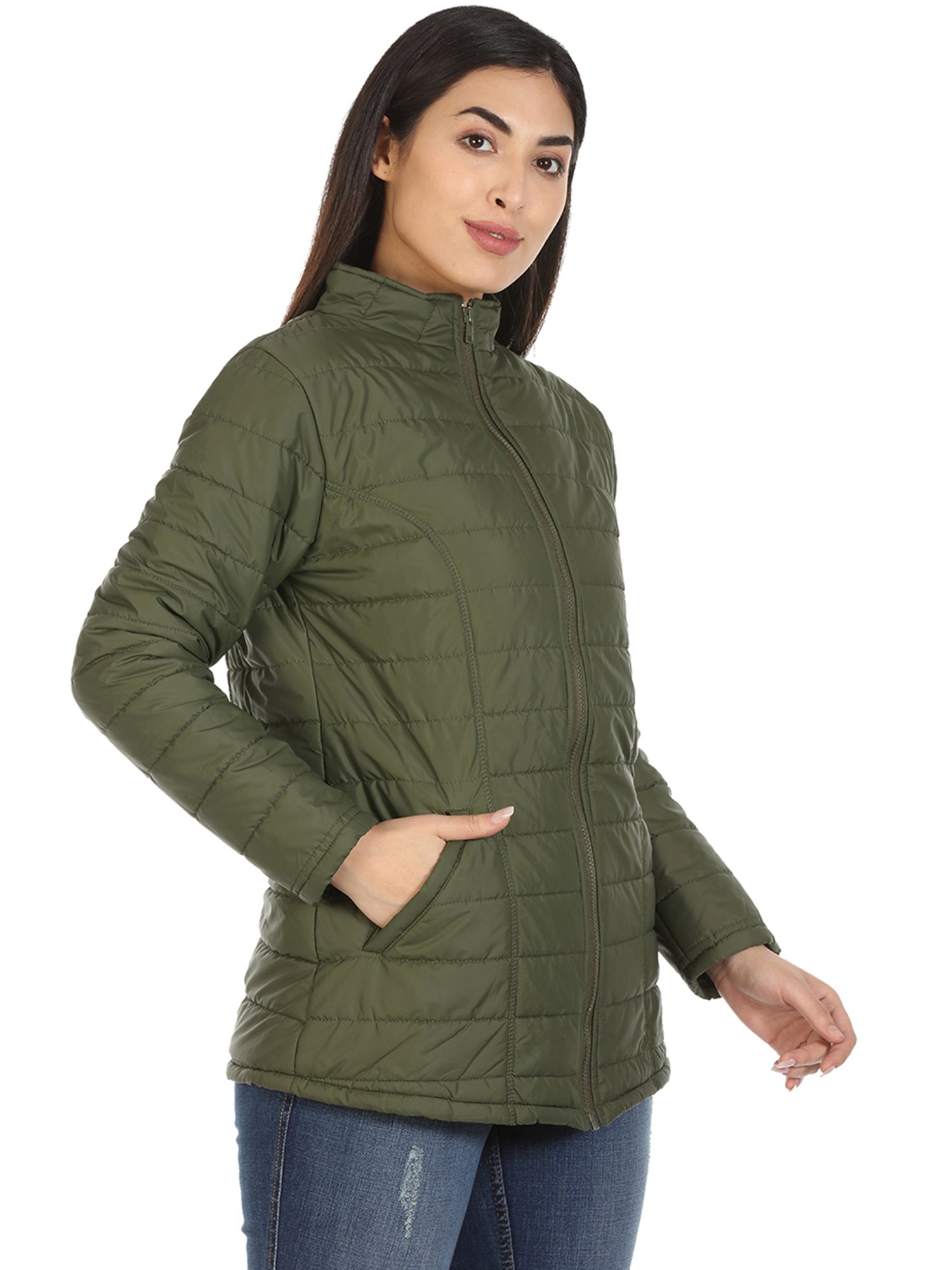 Mustard Olive Puffer Jacket