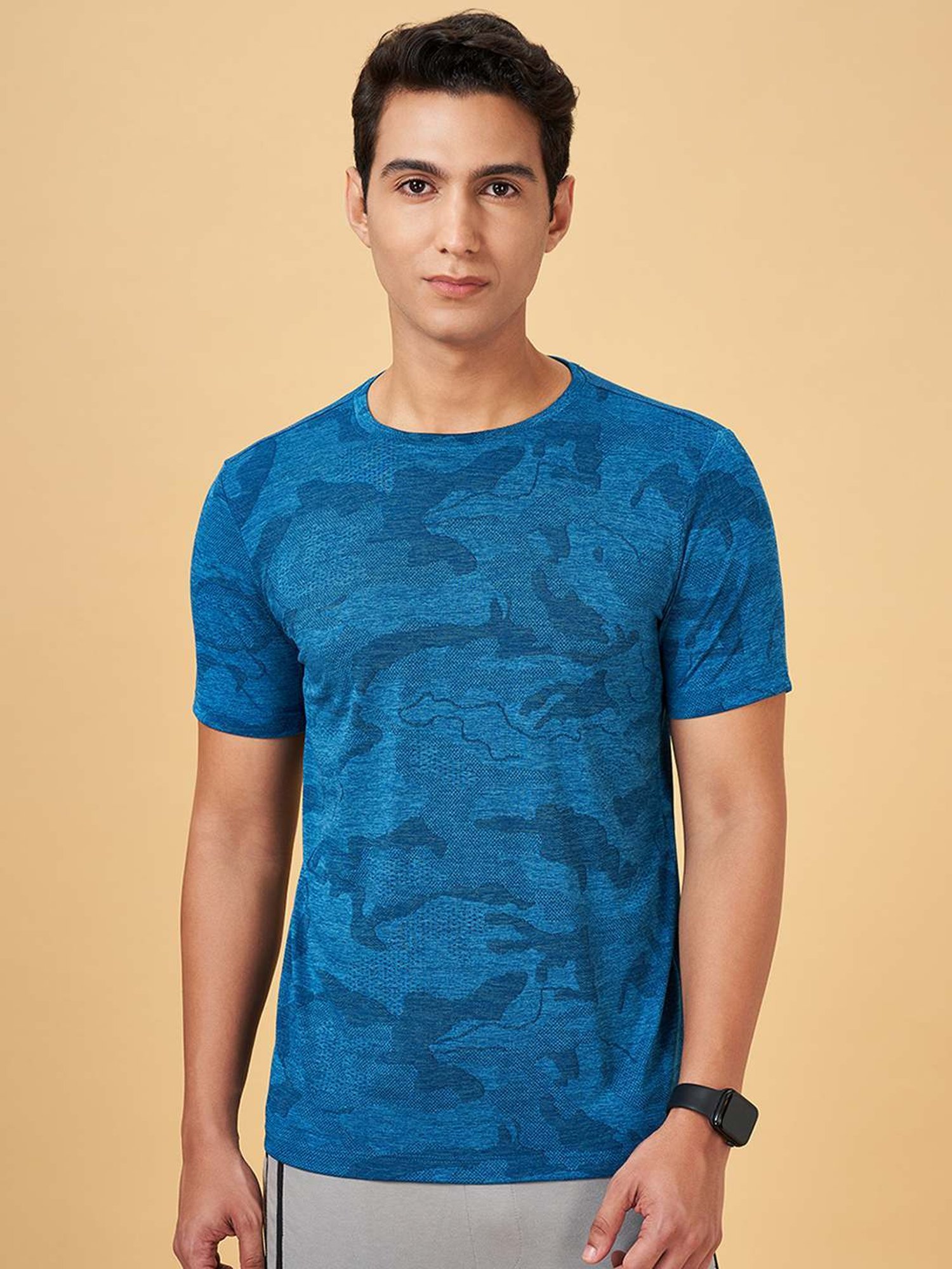 Ajile By Pantaloons Teal Slim Fit Printed T-Shirt