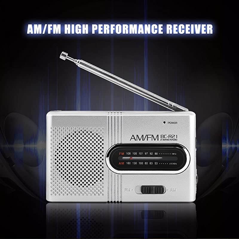 AM/FM Battery Operated Mini Radio - Telescopic Antenna - Built-in Speaker - Standard Earphones Jack - High-Performance Receiver