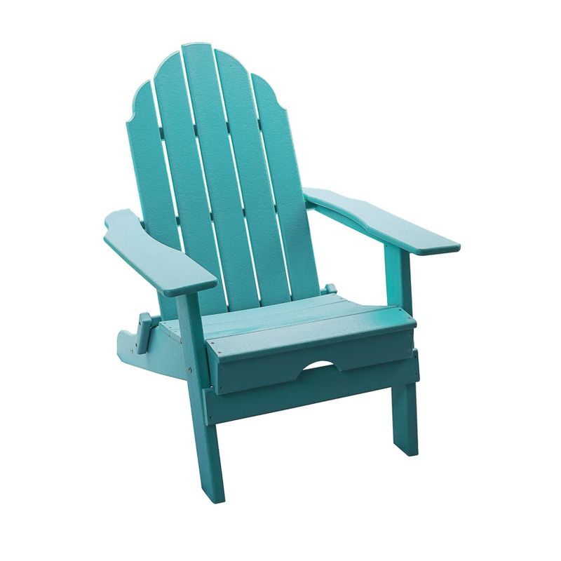 37.8" Foldable Weather Resistant  Outdoor Adirondack Chair - Blue - XBrand