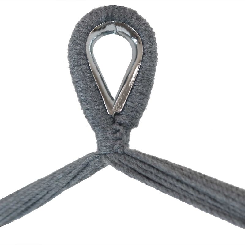 Sunnydaze Modern Boho Style Soft Spun Polyester Rope Hanging Caribbean XL Hammock Chair Swing - Gray