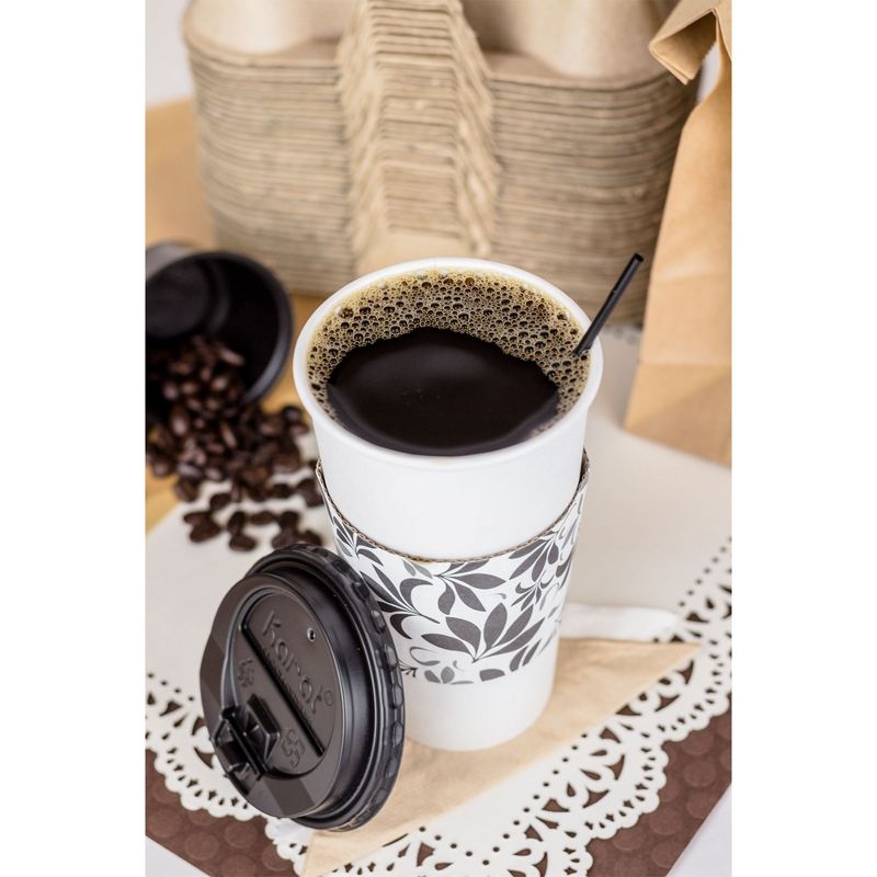 Karat 20 Ounce Poly Lined Sturdy Sweat Resistant High Quality Recyclable Paper Hot Cups for Coffee, Tea, and Hot Chocolate, White (600 Pack)