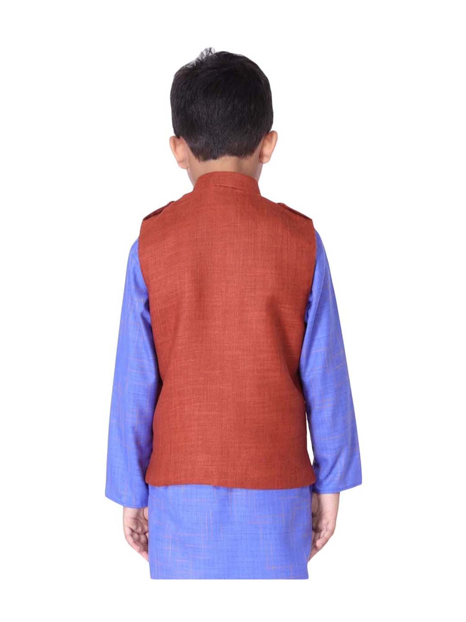 Blue Giraffe Kids Maroon Solid  Blazer