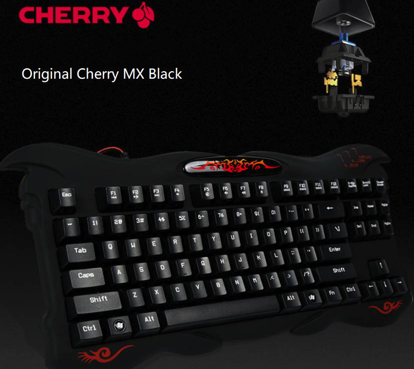 AULA  Ergonomic Design, All 81 Anti-ghosting Keys Cool Exterior USB Wired Cherry MX Black  Gaming Keyboard For PC  and Laptop -Black