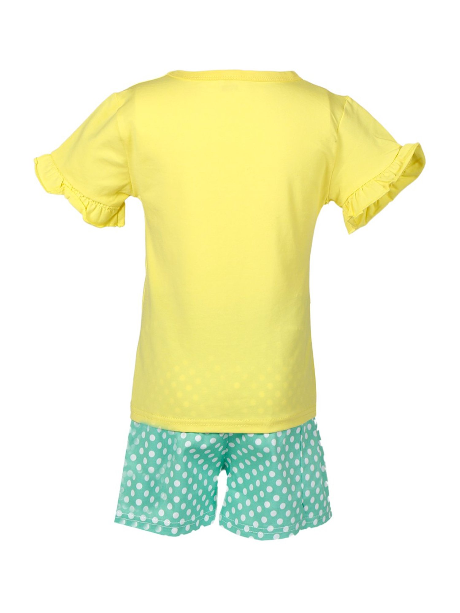 Passion Petals Kids Yellow Cotton Printed Top & Shorts