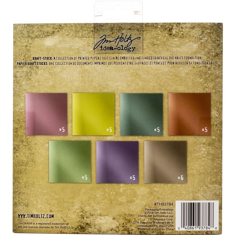 Idea-Ology Paper Stash Kraft Metallic Paper Pad 8"X8" 36/Pkg-Confections