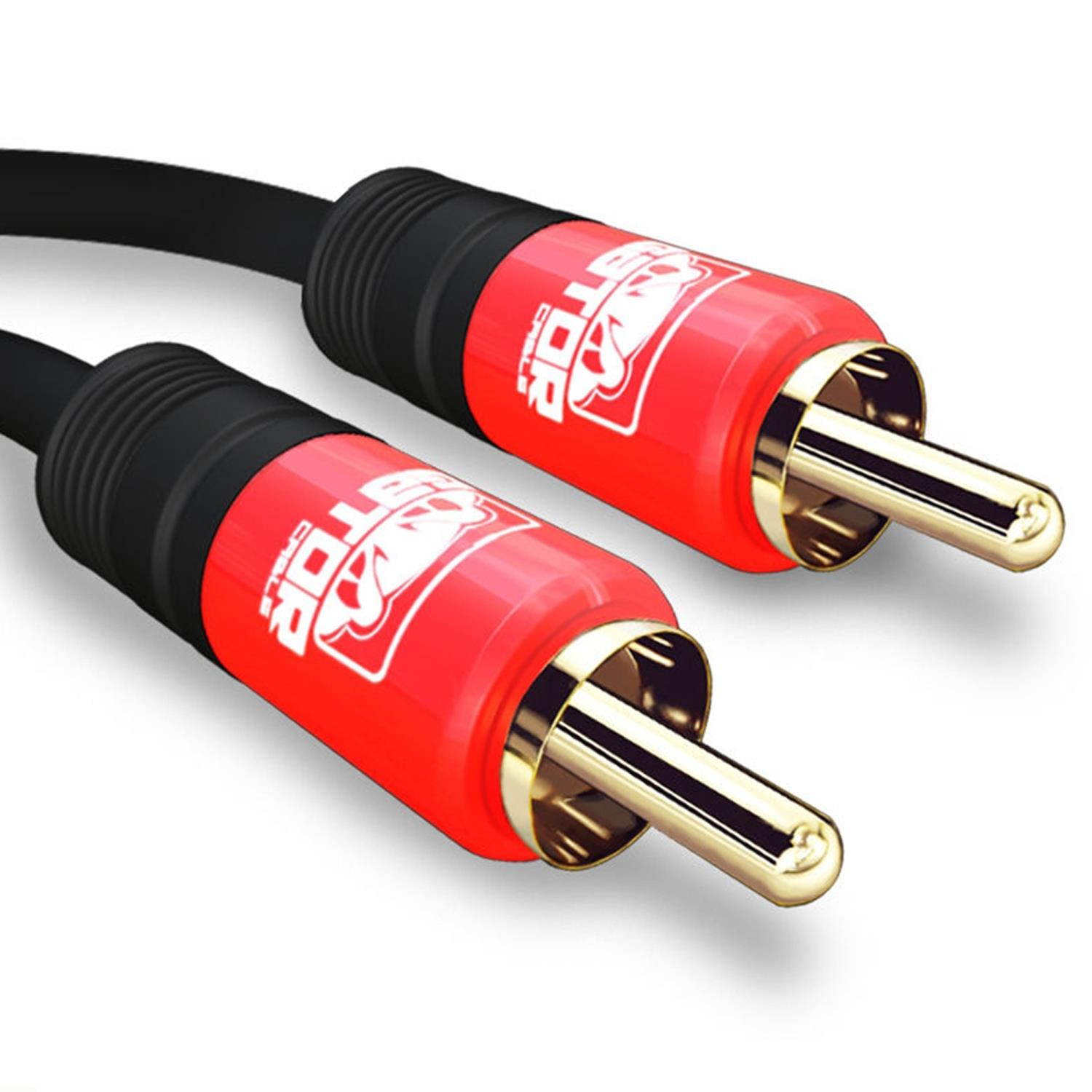 GATOR CABLE 1 RCA Cable - Male to Male (M to M) - RED - 6 FT - Gold Plated Connectors - Mono Composite Audio Video Subwoofer Digital Coaxial Cable