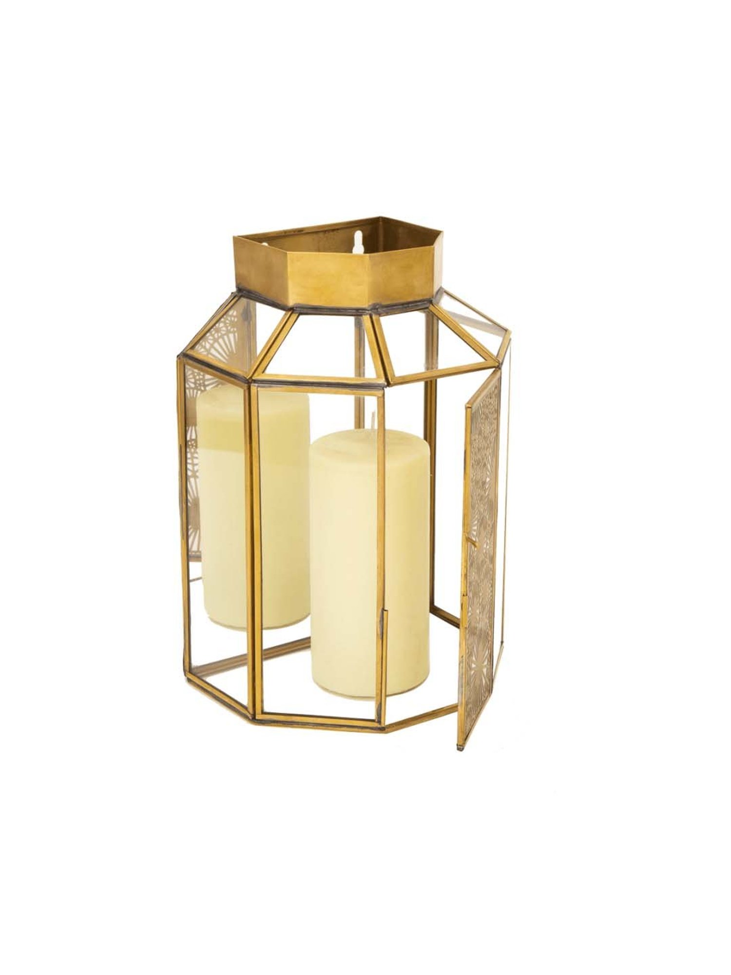 Home4U 'Preshti' Transparent & Brown Glass Wall Lantern - Set of 1