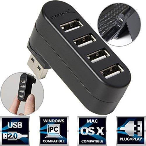 Sabrent Premium 4 Port Aluminum Mini USB 2.0 Hub [90&deg;/180&deg; Degree Rotatable] (HB-UMMC)