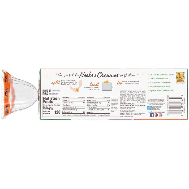 Thomas' Whole Wheat English Muffins - 12oz/6ct