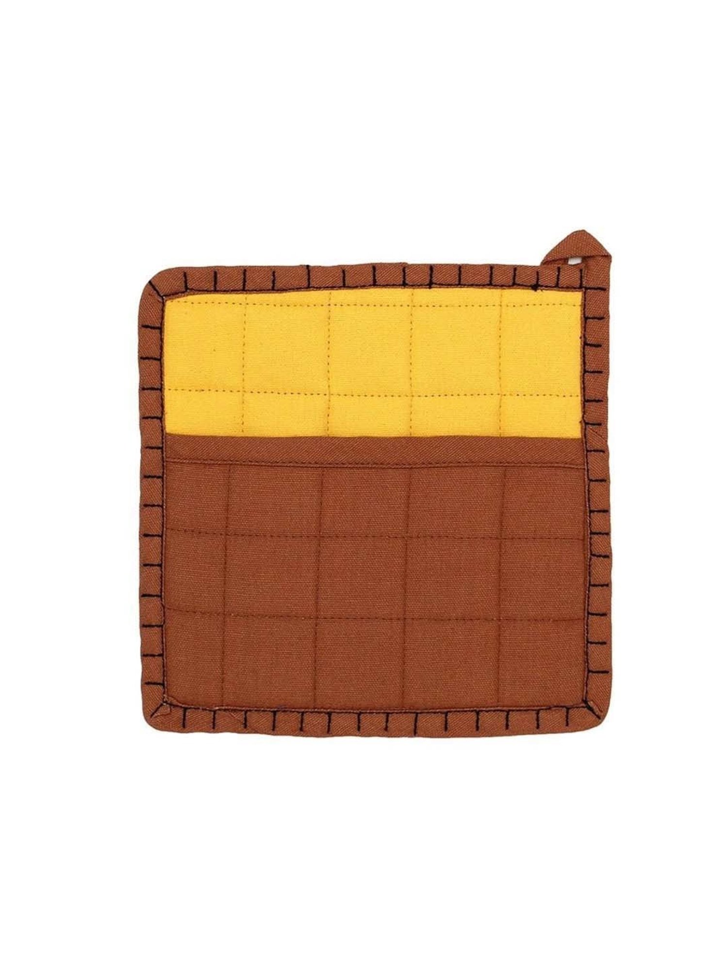 Ariana Yellow & White Cotton Kitchen Apron with Pocket