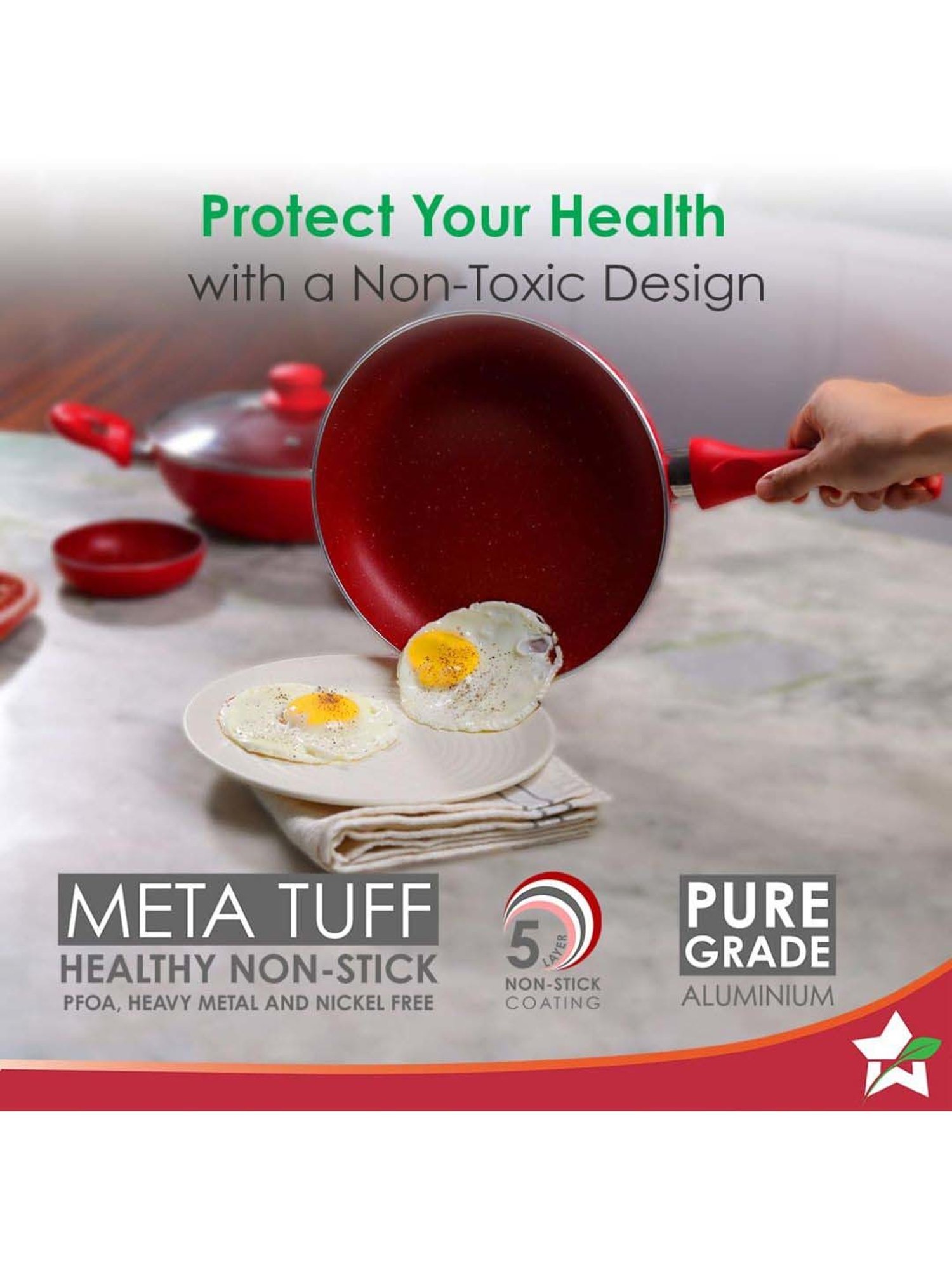 Wonderchef Royal Velvet Non-Stick Induction Bottom 4 Pcs Cookware Set