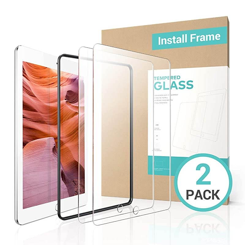 2 PACK iPad Mini 5 2019 iPad Mini 4 Screen Protector  iPad Mini Tempered Glass ScratchResistant9H HardnessAnti FingerprintINSTALL FRAME Compatible with iPad Pencil