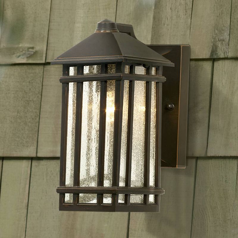 Kathy Ireland J du J Sierra Craftsman 10" High Bronze Outdoor Wall Light
