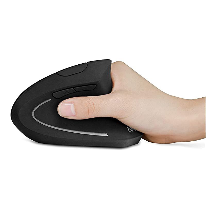 24G Wireless Vertical Ergonomic Optical Mouse 800 1200 1600 DPI 5 Buttons for Laptop Desktop PC Macbook Black