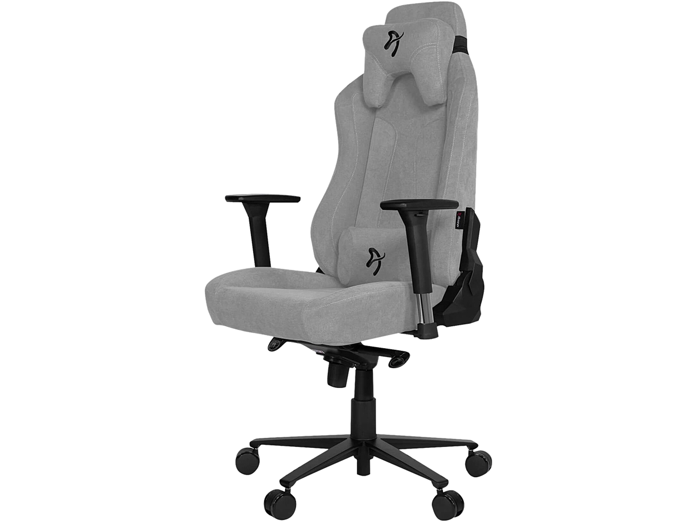 Arozzi VERNAZZA-SFB-LG Vernazza Soft Fabric Gaming Chair 3D Armrests Tilt + Lock Recline, Light Grey