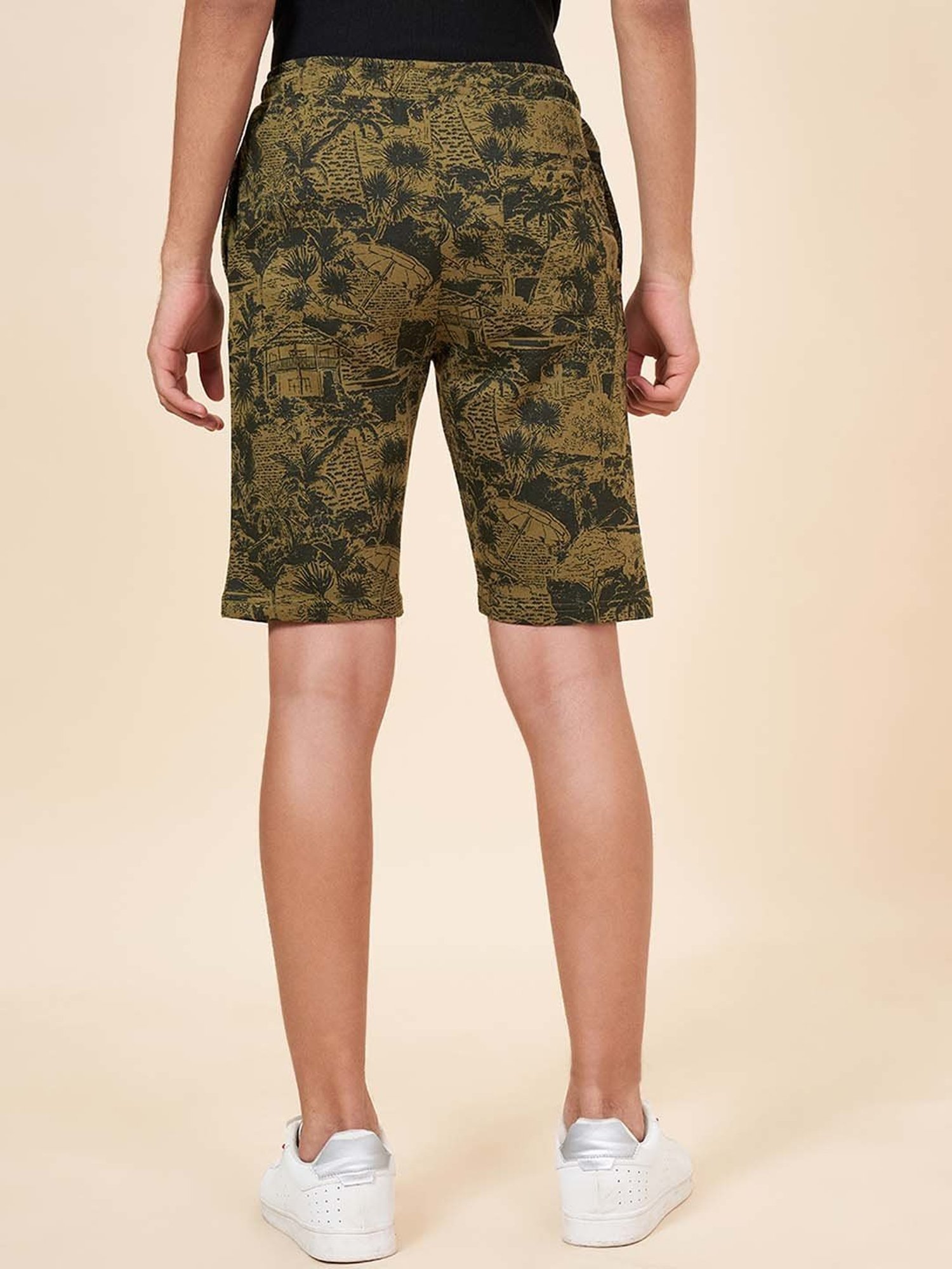 Kate & Oscar Kids Beige Cotton Embroidered Shorts