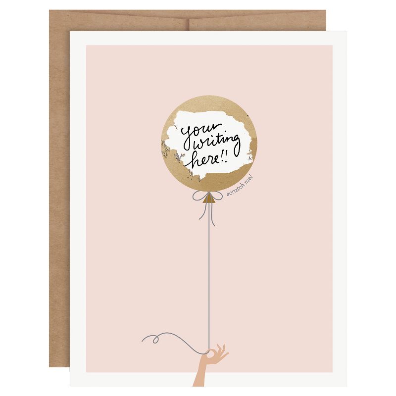 6ct " Your Writing Here" Balloon Scratch-off Greeting Cards