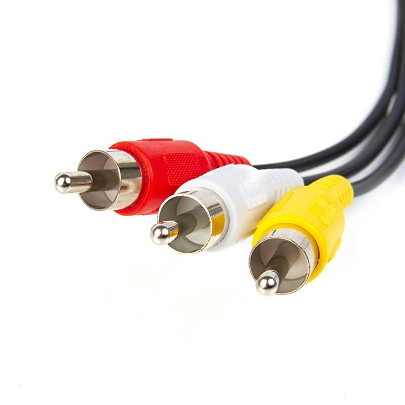 15FT RCA Audio Video Composite Cable DVD VCR SAT Yellow White red connectors 3 Male to 3 Male